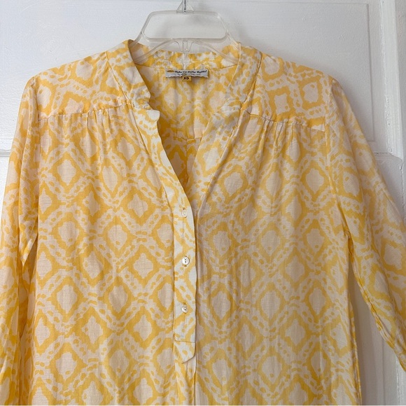 Roberta Roller Rabbit Tunic Silk Blend Lightweight 1/4 Button Down Roll Tab XS - Picture 8 of 17